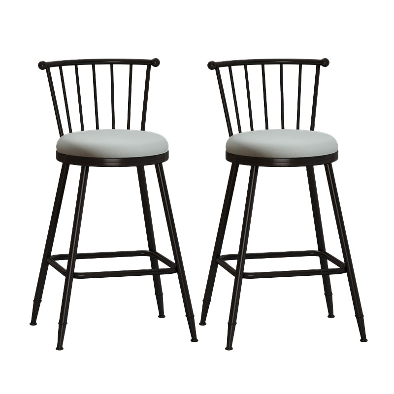 Leather Matte Finish Bristol Stool Low Back Footrest Barstool Grey 2 Piece Set Counter Stool(26"H) Clearhalo 'Bar Furniture' 'Bar Stools' 'bar_stools' 'furn' 'furn_bar_stools' 'Furniture' 'furniture_bar_stools' 'Kitchen & Dining Furniture' 4759186