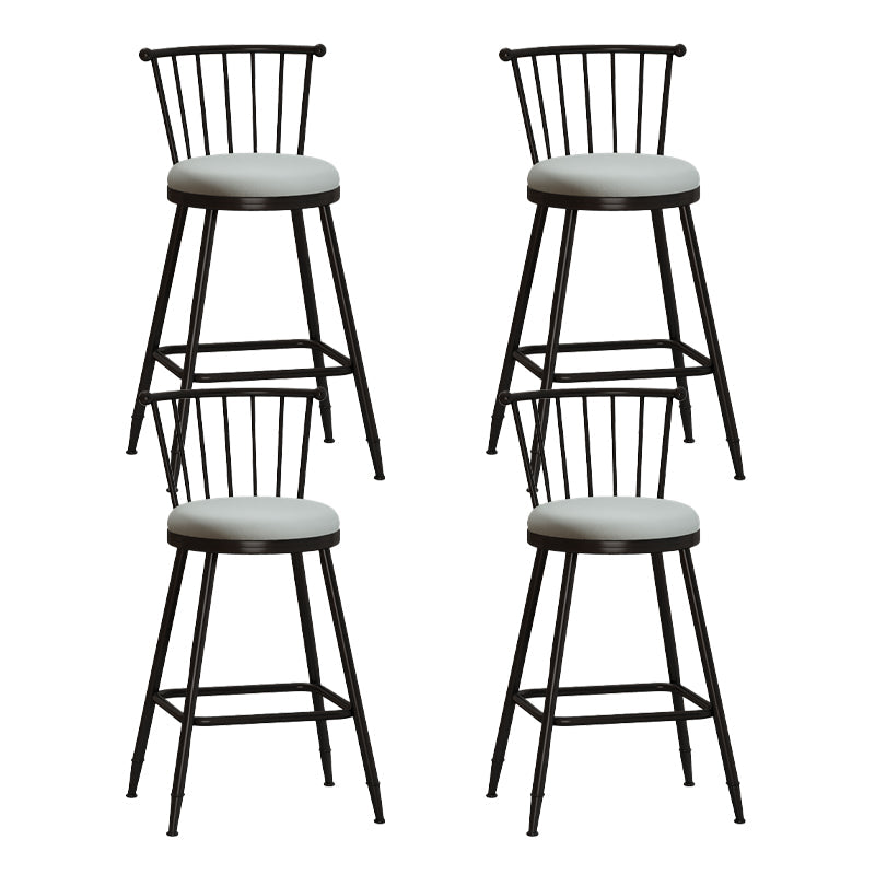 Leather Matte Finish Bristol Stool Low Back Footrest Barstool Grey 4 Piece Set Counter Stool(26"H) Clearhalo 'Bar Furniture' 'Bar Stools' 'bar_stools' 'furn' 'furn_bar_stools' 'Furniture' 'furniture_bar_stools' 'Kitchen & Dining Furniture' 4759187