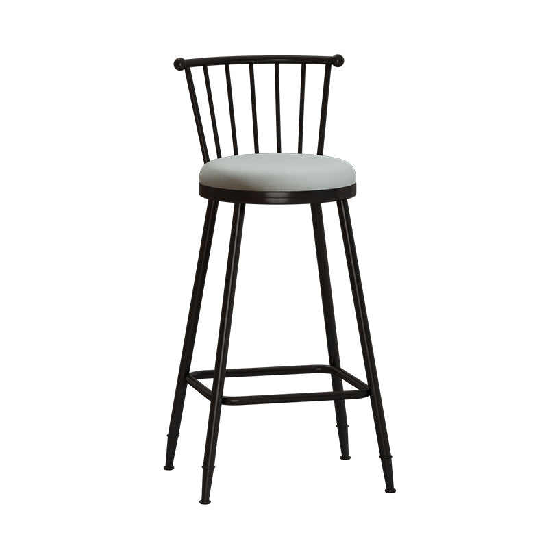 Leather Matte Finish Bristol Stool Low Back Footrest Barstool Grey 1 Piece Bar Stool(30"H) Clearhalo 'Bar Furniture' 'Bar Stools' 'bar_stools' 'furn' 'furn_bar_stools' 'Furniture' 'furniture_bar_stools' 'Kitchen & Dining Furniture' 4759188