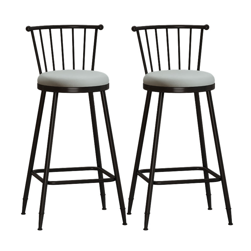 Leather Matte Finish Bristol Stool Low Back Footrest Barstool Grey 2 Piece Set Bar Stool(30"H) Clearhalo 'Bar Furniture' 'Bar Stools' 'bar_stools' 'furn' 'furn_bar_stools' 'Furniture' 'furniture_bar_stools' 'Kitchen & Dining Furniture' 4759189