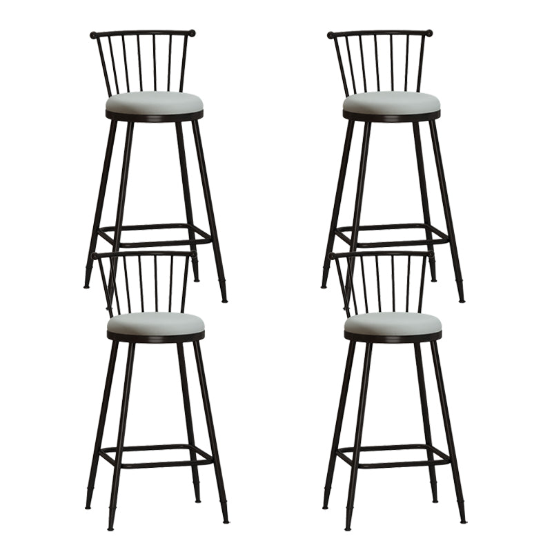Leather Matte Finish Bristol Stool Low Back Footrest Barstool Grey 4 Piece Set Bar Stool(30"H) Clearhalo 'Bar Furniture' 'Bar Stools' 'bar_stools' 'furn' 'furn_bar_stools' 'Furniture' 'furniture_bar_stools' 'Kitchen & Dining Furniture' 4759190