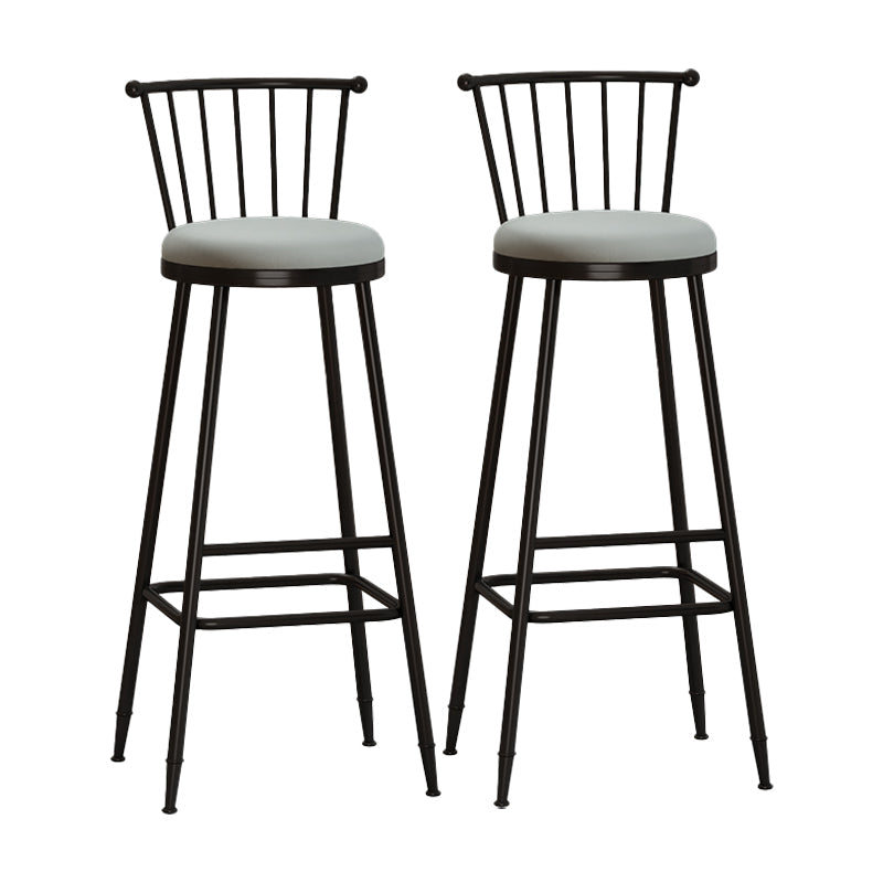 Leather Matte Finish Bristol Stool Low Back Footrest Barstool Grey 2 Piece Set Bar Stool(33"H) Clearhalo 'Bar Furniture' 'Bar Stools' 'bar_stools' 'furn' 'furn_bar_stools' 'Furniture' 'furniture_bar_stools' 'Kitchen & Dining Furniture' 4759192