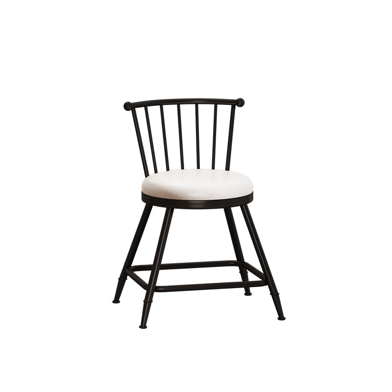 Leather Matte Finish Bristol Stool Low Back Footrest Barstool White 1 Piece Short Stool(18"H) Clearhalo 'Bar Furniture' 'Bar Stools' 'bar_stools' 'furn' 'furn_bar_stools' 'Furniture' 'furniture_bar_stools' 'Kitchen & Dining Furniture' 4759194