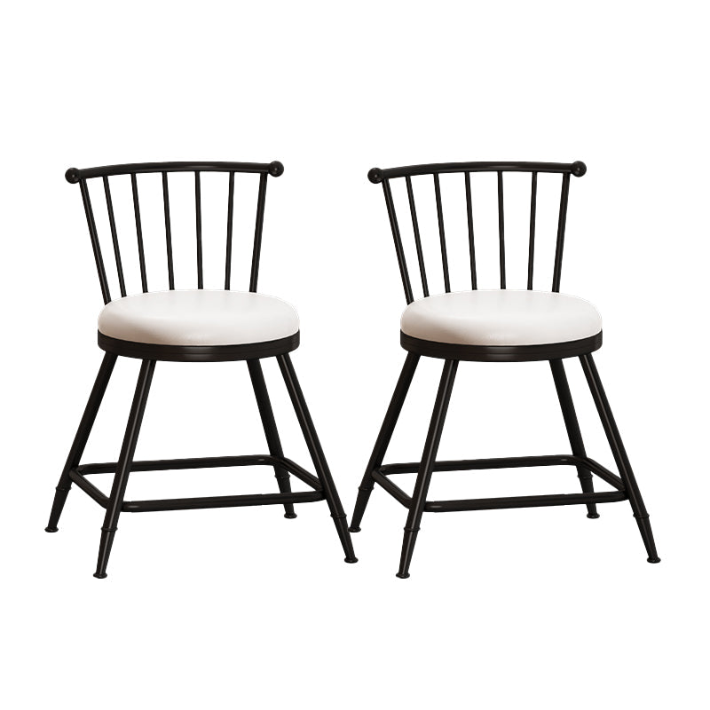 Leather Matte Finish Bristol Stool Low Back Footrest Barstool White 2 Piece Set Short Stool(18"H) Clearhalo 'Bar Furniture' 'Bar Stools' 'bar_stools' 'furn' 'furn_bar_stools' 'Furniture' 'furniture_bar_stools' 'Kitchen & Dining Furniture' 4759195