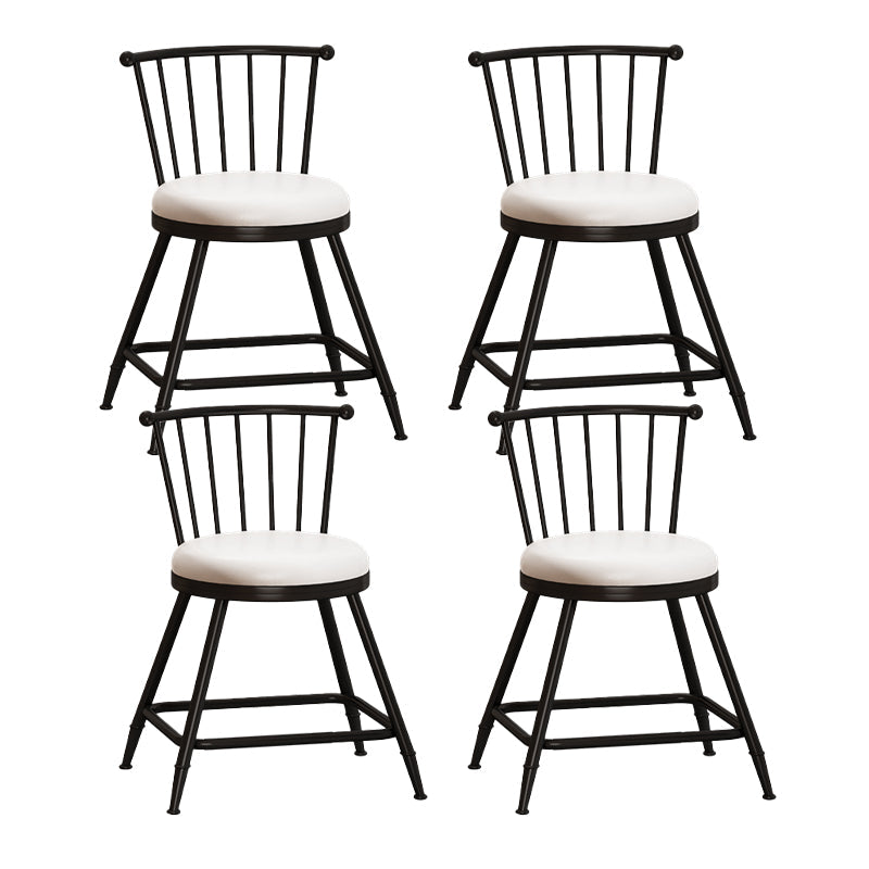 Leather Matte Finish Bristol Stool Low Back Footrest Barstool White 4 Piece Set Short Stool(18"H) Clearhalo 'Bar Furniture' 'Bar Stools' 'bar_stools' 'furn' 'furn_bar_stools' 'Furniture' 'furniture_bar_stools' 'Kitchen & Dining Furniture' 4759196