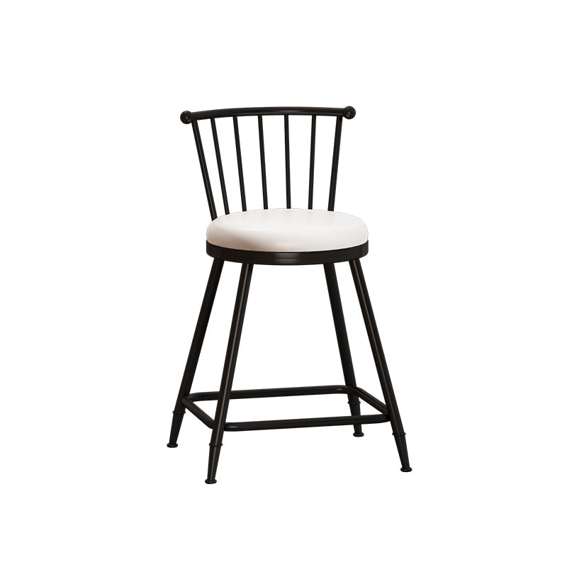 Leather Matte Finish Bristol Stool Low Back Footrest Barstool White 1 Piece Short Stool(22"H) Clearhalo 'Bar Furniture' 'Bar Stools' 'bar_stools' 'furn' 'furn_bar_stools' 'Furniture' 'furniture_bar_stools' 'Kitchen & Dining Furniture' 4759197