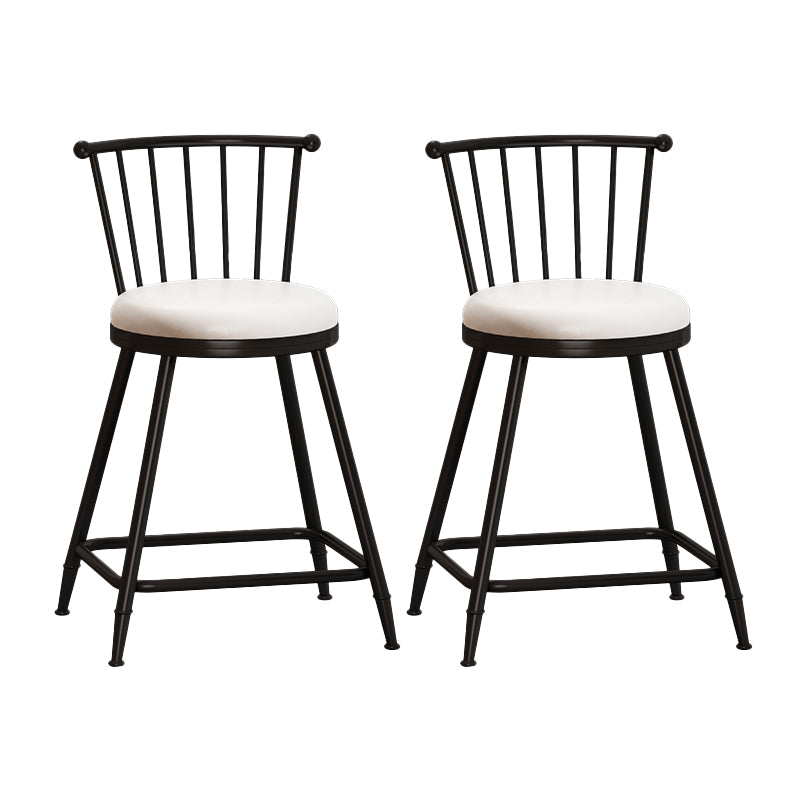 Leather Matte Finish Bristol Stool Low Back Footrest Barstool White 2 Piece Set Short Stool(22"H) Clearhalo 'Bar Furniture' 'Bar Stools' 'bar_stools' 'furn' 'furn_bar_stools' 'Furniture' 'furniture_bar_stools' 'Kitchen & Dining Furniture' 4759198
