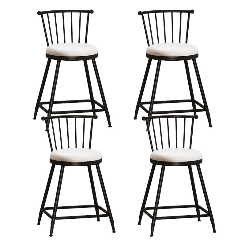Leather Matte Finish Bristol Stool Low Back Footrest Barstool White 4 Piece Set Short Stool(22"H) Clearhalo 'Bar Furniture' 'Bar Stools' 'bar_stools' 'furn' 'furn_bar_stools' 'Furniture' 'furniture_bar_stools' 'Kitchen & Dining Furniture' 4759199