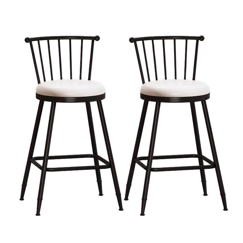 Leather Matte Finish Bristol Stool Low Back Footrest Barstool White 2 Piece Set Counter Stool(26"H) Clearhalo 'Bar Furniture' 'Bar Stools' 'bar_stools' 'furn' 'furn_bar_stools' 'Furniture' 'furniture_bar_stools' 'Kitchen & Dining Furniture' 4759201