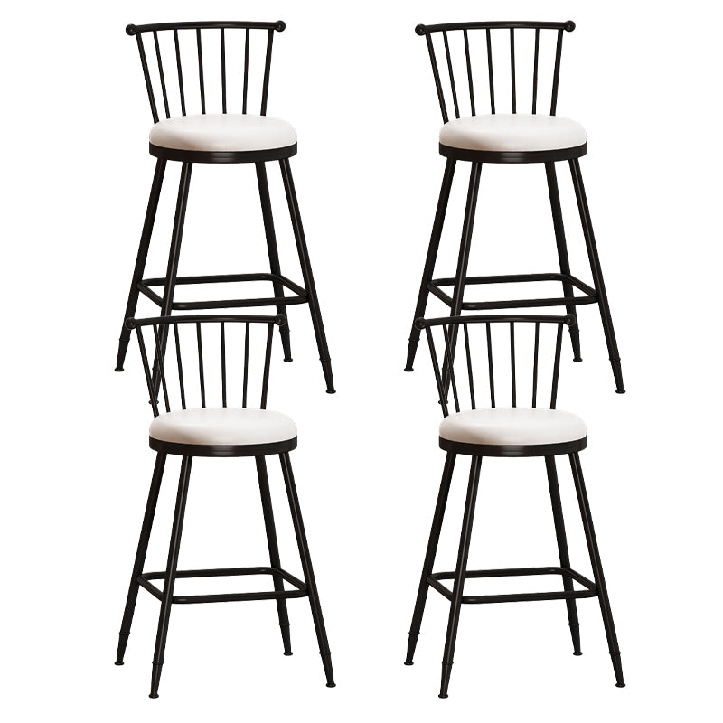 Leather Matte Finish Bristol Stool Low Back Footrest Barstool White 4 Piece Set Counter Stool(26"H) Clearhalo 'Bar Furniture' 'Bar Stools' 'bar_stools' 'furn' 'furn_bar_stools' 'Furniture' 'furniture_bar_stools' 'Kitchen & Dining Furniture' 4759202