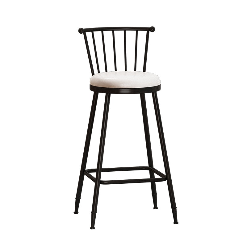 Leather Matte Finish Bristol Stool Low Back Footrest Barstool White 1 Piece Bar Stool(30"H) Clearhalo 'Bar Furniture' 'Bar Stools' 'bar_stools' 'furn' 'furn_bar_stools' 'Furniture' 'furniture_bar_stools' 'Kitchen & Dining Furniture' 4759203