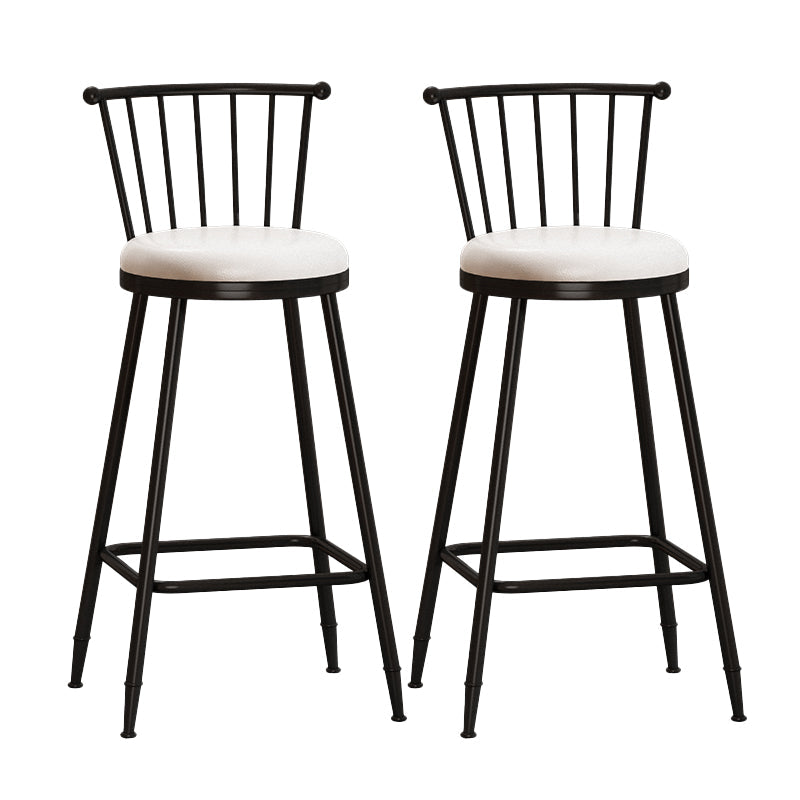 Leather Matte Finish Bristol Stool Low Back Footrest Barstool White 2 Piece Set Bar Stool(30"H) Clearhalo 'Bar Furniture' 'Bar Stools' 'bar_stools' 'furn' 'furn_bar_stools' 'Furniture' 'furniture_bar_stools' 'Kitchen & Dining Furniture' 4759204