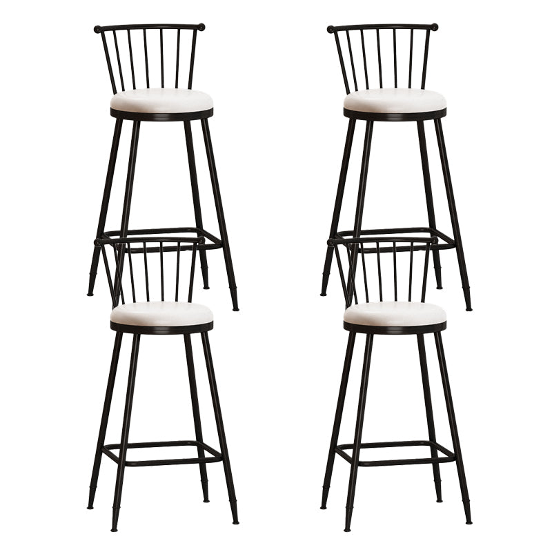 Leather Matte Finish Bristol Stool Low Back Footrest Barstool White 4 Piece Set Bar Stool(30"H) Clearhalo 'Bar Furniture' 'Bar Stools' 'bar_stools' 'furn' 'furn_bar_stools' 'Furniture' 'furniture_bar_stools' 'Kitchen & Dining Furniture' 4759205