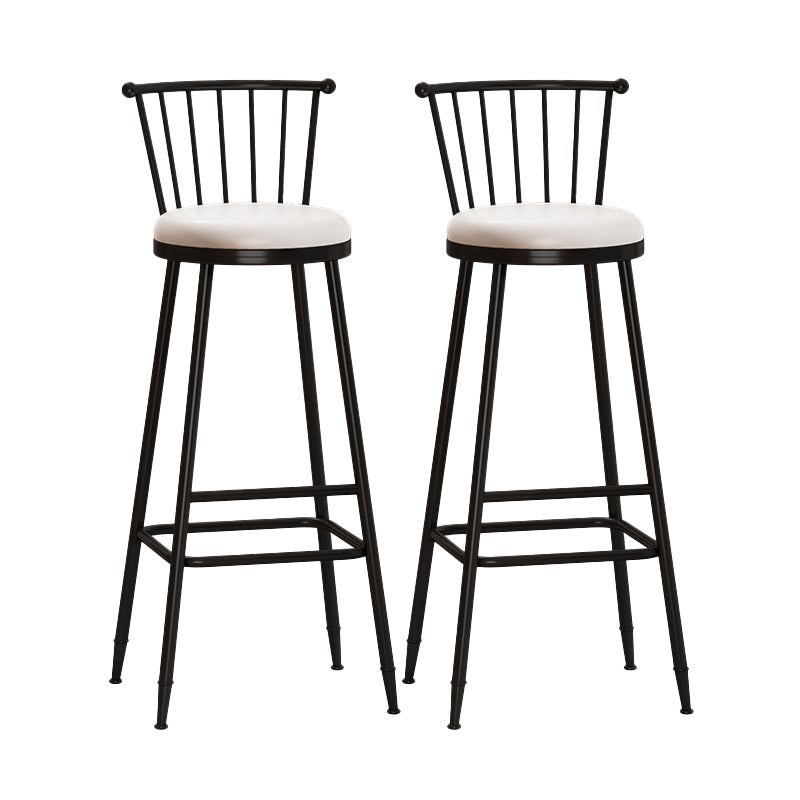 Leather Matte Finish Bristol Stool Low Back Footrest Barstool White 2 Piece Set Bar Stool(33"H) Clearhalo 'Bar Furniture' 'Bar Stools' 'bar_stools' 'furn' 'furn_bar_stools' 'Furniture' 'furniture_bar_stools' 'Kitchen & Dining Furniture' 4759207