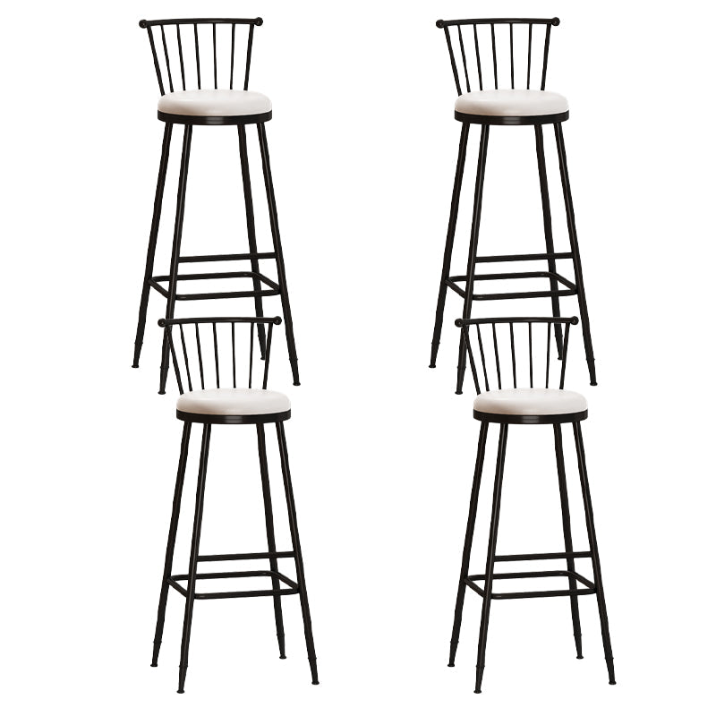 Leather Matte Finish Bristol Stool Low Back Footrest Barstool White 4 Piece Set Bar Stool(33"H) Clearhalo 'Bar Furniture' 'Bar Stools' 'bar_stools' 'furn' 'furn_bar_stools' 'Furniture' 'furniture_bar_stools' 'Kitchen & Dining Furniture' 4759208