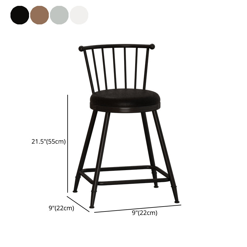 Leather Matte Finish Bristol Stool Low Back Footrest Barstool Clearhalo 'Bar Furniture' 'Bar Stools' 'bar_stools' 'furn' 'furn_bar_stools' 'Furniture' 'furniture_bar_stools' 'Kitchen & Dining Furniture' 4759210