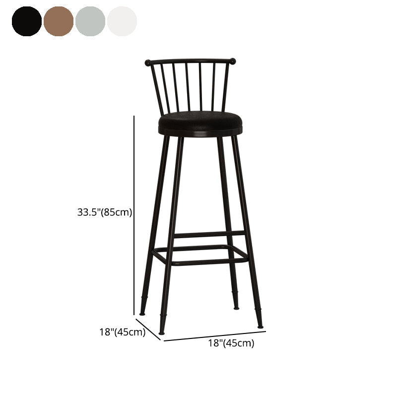 Leather Matte Finish Bristol Stool Low Back Footrest Barstool Clearhalo 'Bar Furniture' 'Bar Stools' 'bar_stools' 'furn' 'furn_bar_stools' 'Furniture' 'furniture_bar_stools' 'Kitchen & Dining Furniture' 4759213