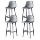 Industrial Style Low Back Bar-stool PU Leather Bar Stool with Metal Legs Grey 4 Piece Set Bar Stool (28" H) Clearhalo 'Bar Furniture' 'Bar Stools' 'bar_stools' 'furn' 'furn_bar_stools' 'Furniture' 'furniture_bar_stools' 'Kitchen & Dining Furniture' 4759219