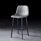 Industrial Style Low Back Bar-stool PU Leather Bar Stool with Metal Legs Grey 1 Piece Counter Stool (24"H) Clearhalo 'Bar Furniture' 'Bar Stools' 'bar_stools' 'furn' 'furn_bar_stools' 'Furniture' 'furniture_bar_stools' 'Kitchen & Dining Furniture' 4759221
