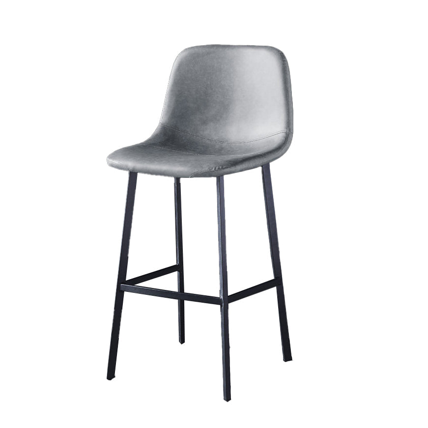 Industrial Style Low Back Bar-stool PU Leather Bar Stool with Metal Legs Clearhalo 'Bar Furniture' 'Bar Stools' 'bar_stools' 'furn' 'furn_bar_stools' 'Furniture' 'furniture_bar_stools' 'Kitchen & Dining Furniture' 4759222