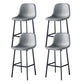 Industrial Style Low Back Bar-stool PU Leather Bar Stool with Metal Legs Grey 4 Piece Set Counter Stool (24"H) Clearhalo 'Bar Furniture' 'Bar Stools' 'bar_stools' 'furn' 'furn_bar_stools' 'Furniture' 'furniture_bar_stools' 'Kitchen & Dining Furniture' 4759225