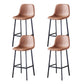 Industrial Style Low Back Bar-stool PU Leather Bar Stool with Metal Legs Brown 4 Piece Set Bar Stool (28" H) Clearhalo 'Bar Furniture' 'Bar Stools' 'bar_stools' 'furn' 'furn_bar_stools' 'Furniture' 'furniture_bar_stools' 'Kitchen & Dining Furniture' 4759230
