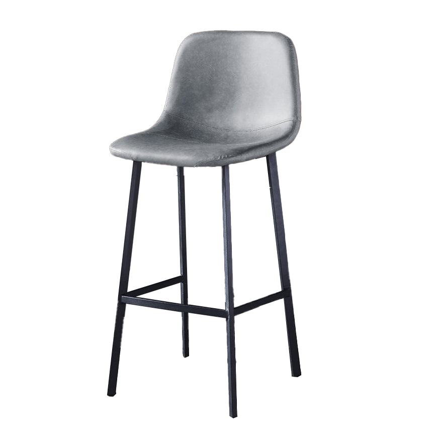 Industrial Style Low Back Bar-stool PU Leather Bar Stool with Metal Legs Clearhalo 'Bar Furniture' 'Bar Stools' 'bar_stools' 'furn' 'furn_bar_stools' 'Furniture' 'furniture_bar_stools' 'Kitchen & Dining Furniture' 4759231