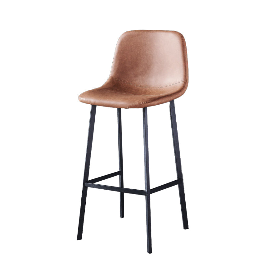 Industrial Style Low Back Bar-stool PU Leather Bar Stool with Metal Legs Clearhalo 'Bar Furniture' 'Bar Stools' 'bar_stools' 'furn' 'furn_bar_stools' 'Furniture' 'furniture_bar_stools' 'Kitchen & Dining Furniture' 4759233