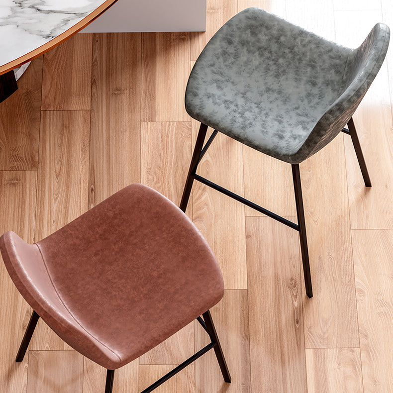 Industrial Style Low Back Bar-stool PU Leather Bar Stool with Metal Legs Clearhalo 'Bar Furniture' 'Bar Stools' 'bar_stools' 'furn' 'furn_bar_stools' 'Furniture' 'furniture_bar_stools' 'Kitchen & Dining Furniture' 4759240
