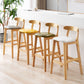 Scandinavian Rubberwood Home Stool Matte Finish Upholstered Footrest Barstool Clearhalo 'Bar Furniture' 'Bar Stools' 'bar_stools' 'furn' 'furn_bar_stools' 'Furniture' 'furniture_bar_stools' 'Kitchen & Dining Furniture' 4759264