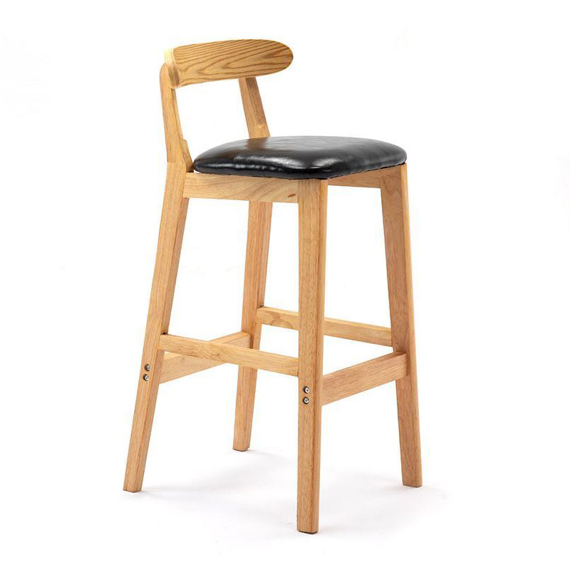 Scandinavian Rubberwood Home Stool Matte Finish Upholstered Footrest Barstool Black 1 Piece Clearhalo 'Bar Furniture' 'Bar Stools' 'bar_stools' 'furn' 'furn_bar_stools' 'Furniture' 'furniture_bar_stools' 'Kitchen & Dining Furniture' 4759265