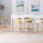 Scandinavian Rubberwood Home Stool Matte Finish Upholstered Footrest Barstool Clearhalo 'Bar Furniture' 'Bar Stools' 'bar_stools' 'furn' 'furn_bar_stools' 'Furniture' 'furniture_bar_stools' 'Kitchen & Dining Furniture' 4759268