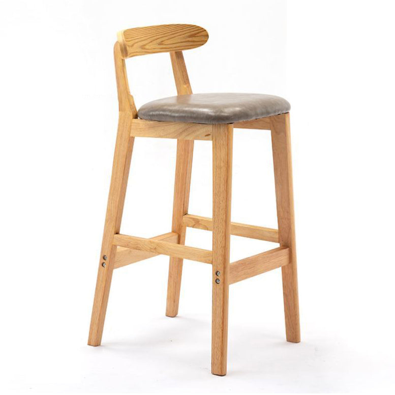 Scandinavian Rubberwood Home Stool Matte Finish Upholstered Footrest Barstool Grey 1 Piece Clearhalo 'Bar Furniture' 'Bar Stools' 'bar_stools' 'furn' 'furn_bar_stools' 'Furniture' 'furniture_bar_stools' 'Kitchen & Dining Furniture' 4759271
