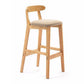 Scandinavian Rubberwood Home Stool Matte Finish Upholstered Footrest Barstool Clearhalo 'Bar Furniture' 'Bar Stools' 'bar_stools' 'furn' 'furn_bar_stools' 'Furniture' 'furniture_bar_stools' 'Kitchen & Dining Furniture' 4759272