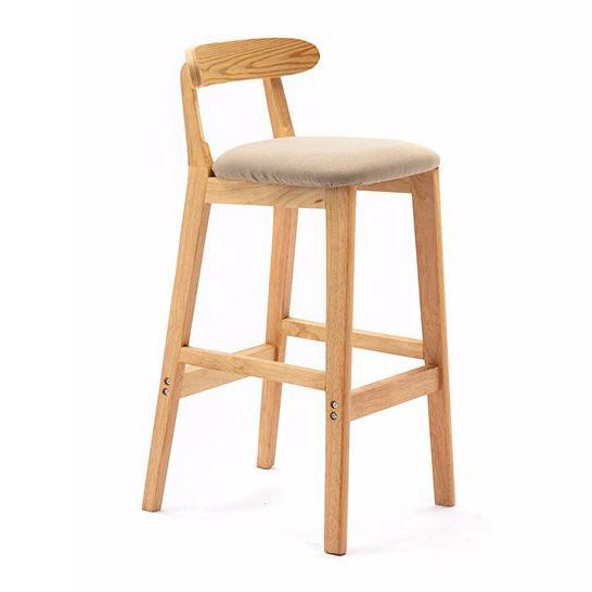 Scandinavian Rubberwood Home Stool Matte Finish Upholstered Footrest Barstool Clearhalo 'Bar Furniture' 'Bar Stools' 'bar_stools' 'furn' 'furn_bar_stools' 'Furniture' 'furniture_bar_stools' 'Kitchen & Dining Furniture' 4759272