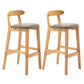 Scandinavian Rubberwood Home Stool Matte Finish Upholstered Footrest Barstool Grey 2 Piece Set Clearhalo 'Bar Furniture' 'Bar Stools' 'bar_stools' 'furn' 'furn_bar_stools' 'Furniture' 'furniture_bar_stools' 'Kitchen & Dining Furniture' 4759273