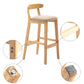 Scandinavian Rubberwood Home Stool Matte Finish Upholstered Footrest Barstool Clearhalo 'Bar Furniture' 'Bar Stools' 'bar_stools' 'furn' 'furn_bar_stools' 'Furniture' 'furniture_bar_stools' 'Kitchen & Dining Furniture' 4759274
