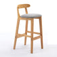 Scandinavian Rubberwood Home Stool Matte Finish Upholstered Footrest Barstool Light Gray 1 Piece Clearhalo 'Bar Furniture' 'Bar Stools' 'bar_stools' 'furn' 'furn_bar_stools' 'Furniture' 'furniture_bar_stools' 'Kitchen & Dining Furniture' 4759276