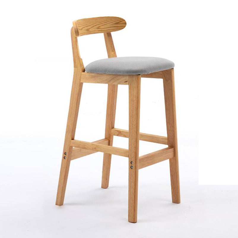 Scandinavian Rubberwood Home Stool Matte Finish Upholstered Footrest Barstool Light Gray 1 Piece Clearhalo 'Bar Furniture' 'Bar Stools' 'bar_stools' 'furn' 'furn_bar_stools' 'Furniture' 'furniture_bar_stools' 'Kitchen & Dining Furniture' 4759276