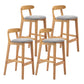 Scandinavian Rubberwood Home Stool Matte Finish Upholstered Footrest Barstool Light Gray 4 Piece Set Clearhalo 'Bar Furniture' 'Bar Stools' 'bar_stools' 'furn' 'furn_bar_stools' 'Furniture' 'furniture_bar_stools' 'Kitchen & Dining Furniture' 4759279