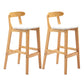 Scandinavian Rubberwood Home Stool Matte Finish Upholstered Footrest Barstool White 2 Piece Set Clearhalo 'Bar Furniture' 'Bar Stools' 'bar_stools' 'furn' 'furn_bar_stools' 'Furniture' 'furniture_bar_stools' 'Kitchen & Dining Furniture' 4759281