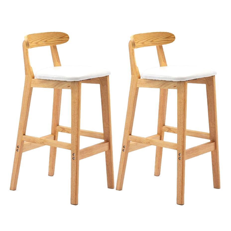 Scandinavian Rubberwood Home Stool Matte Finish Upholstered Footrest Barstool White 2 Piece Set Clearhalo 'Bar Furniture' 'Bar Stools' 'bar_stools' 'furn' 'furn_bar_stools' 'Furniture' 'furniture_bar_stools' 'Kitchen & Dining Furniture' 4759281