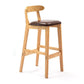 Scandinavian Rubberwood Home Stool Matte Finish Upholstered Footrest Barstool Brown 1 Piece Clearhalo 'Bar Furniture' 'Bar Stools' 'bar_stools' 'furn' 'furn_bar_stools' 'Furniture' 'furniture_bar_stools' 'Kitchen & Dining Furniture' 4759286