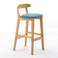Scandinavian Rubberwood Home Stool Matte Finish Upholstered Footrest Barstool Sky Blue 1 Piece Clearhalo 'Bar Furniture' 'Bar Stools' 'bar_stools' 'furn' 'furn_bar_stools' 'Furniture' 'furniture_bar_stools' 'Kitchen & Dining Furniture' 4759289