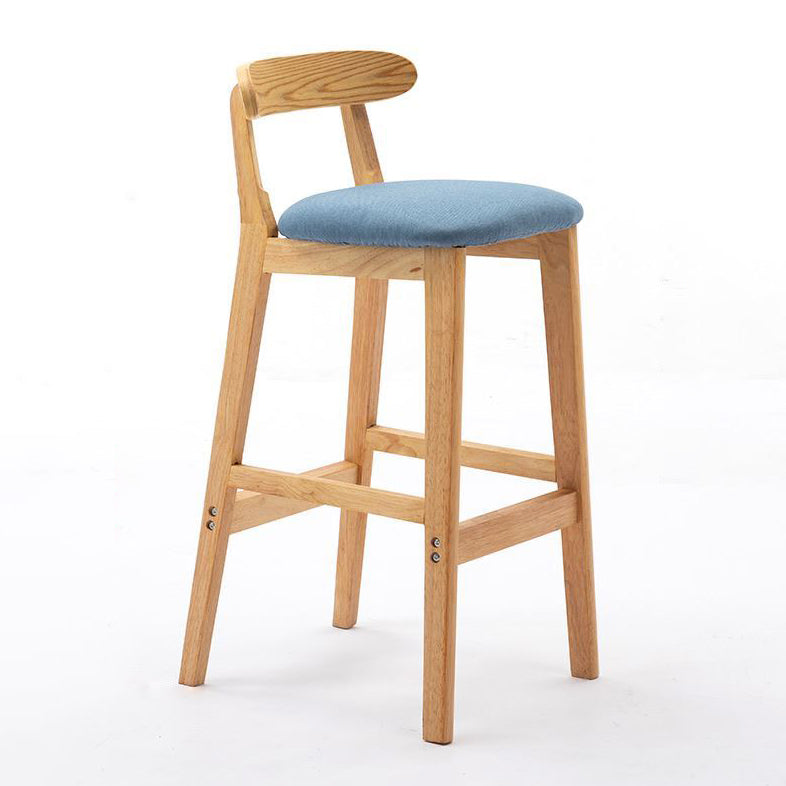 Scandinavian Rubberwood Home Stool Matte Finish Upholstered Footrest Barstool Sky Blue 1 Piece Clearhalo 'Bar Furniture' 'Bar Stools' 'bar_stools' 'furn' 'furn_bar_stools' 'Furniture' 'furniture_bar_stools' 'Kitchen & Dining Furniture' 4759289