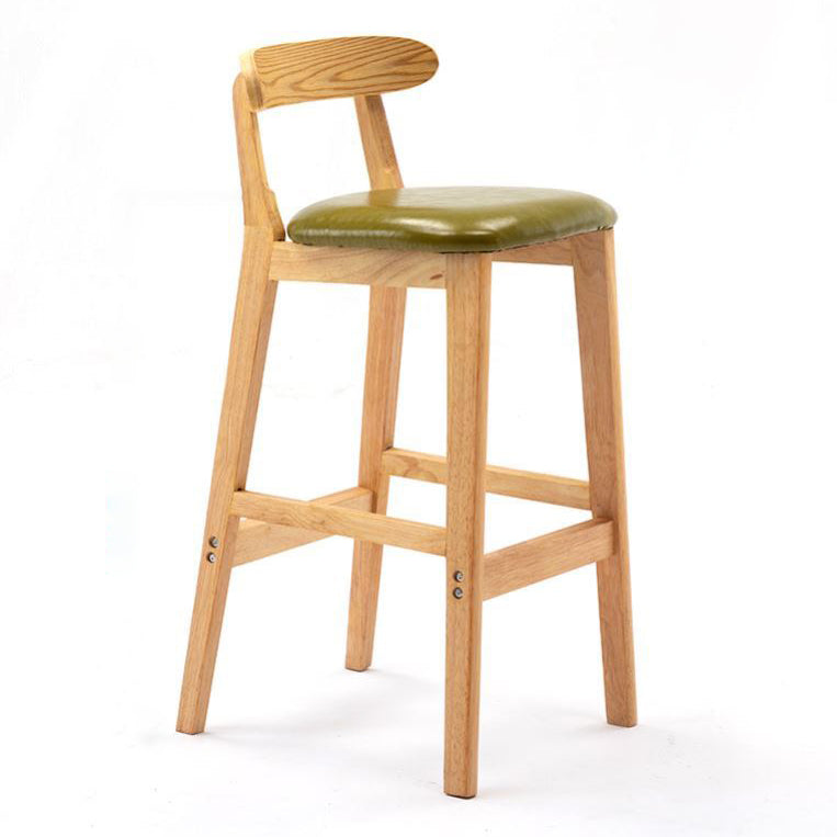 Scandinavian Rubberwood Home Stool Matte Finish Upholstered Footrest Barstool Green 1 Piece Clearhalo 'Bar Furniture' 'Bar Stools' 'bar_stools' 'furn' 'furn_bar_stools' 'Furniture' 'furniture_bar_stools' 'Kitchen & Dining Furniture' 4759292