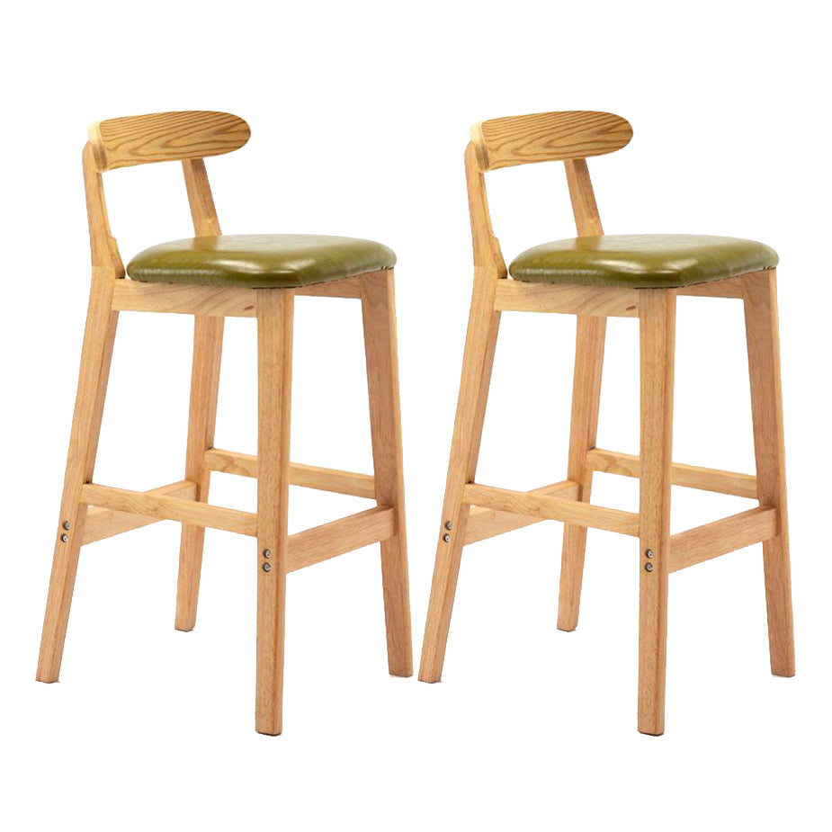 Scandinavian Rubberwood Home Stool Matte Finish Upholstered Footrest Barstool Green 2 Piece Set Clearhalo 'Bar Furniture' 'Bar Stools' 'bar_stools' 'furn' 'furn_bar_stools' 'Furniture' 'furniture_bar_stools' 'Kitchen & Dining Furniture' 4759293