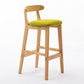 Scandinavian Rubberwood Home Stool Matte Finish Upholstered Footrest Barstool Light Green 1 Piece Clearhalo 'Bar Furniture' 'Bar Stools' 'bar_stools' 'furn' 'furn_bar_stools' 'Furniture' 'furniture_bar_stools' 'Kitchen & Dining Furniture' 4759295