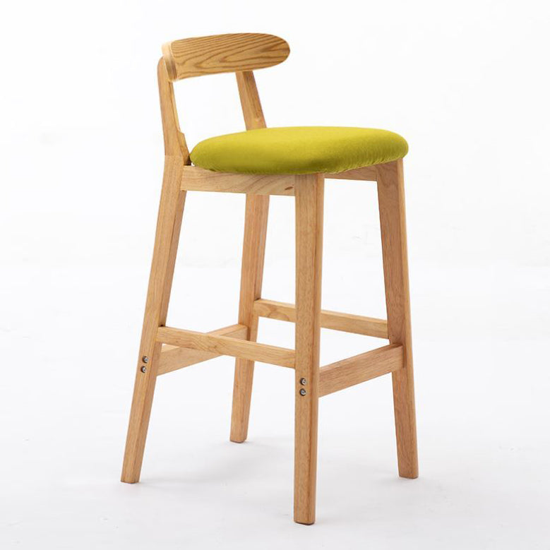 Scandinavian Rubberwood Home Stool Matte Finish Upholstered Footrest Barstool Light Green 1 Piece Clearhalo 'Bar Furniture' 'Bar Stools' 'bar_stools' 'furn' 'furn_bar_stools' 'Furniture' 'furniture_bar_stools' 'Kitchen & Dining Furniture' 4759295