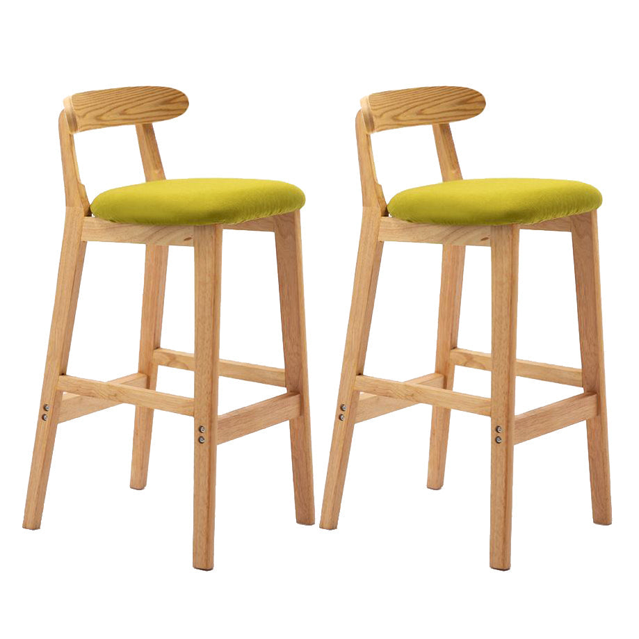 Scandinavian Rubberwood Home Stool Matte Finish Upholstered Footrest Barstool Light Green 2 Piece Set Clearhalo 'Bar Furniture' 'Bar Stools' 'bar_stools' 'furn' 'furn_bar_stools' 'Furniture' 'furniture_bar_stools' 'Kitchen & Dining Furniture' 4759296